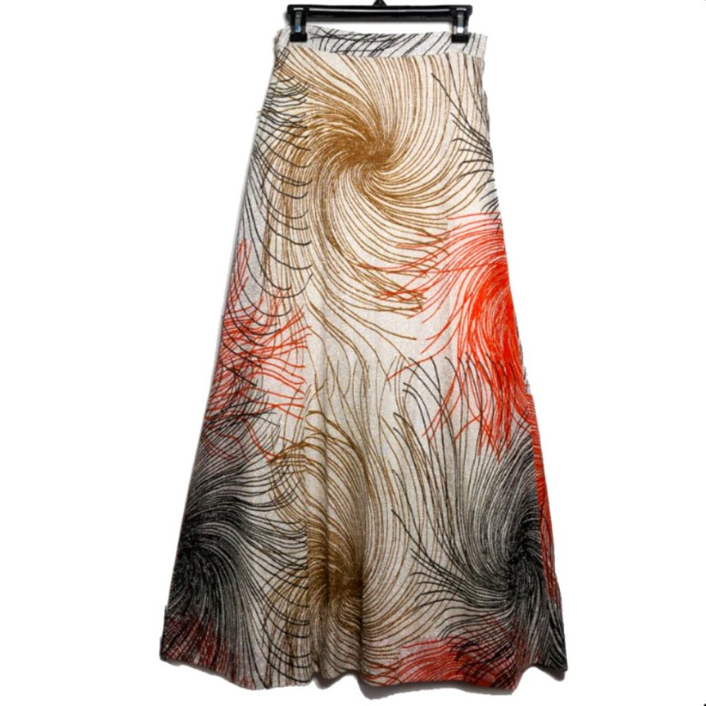 Vintage 70s F.A. Chatta Disco Metallic Maxi Skirt